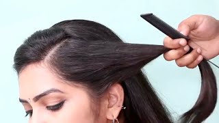 very easy hairstyles for lehenga beautiful hairstyle for thin hair  cute hairstyle  easy ponytail [upl. by Ancalin544]