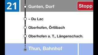 STI Ansagen  21  Interlaken Ost Bahnhof–Thun Bahnhof [upl. by Markland]