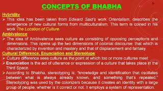 Postcolonialist Homi Bhabha and and his Concepts Hybridity Ambivalence Third Space etc [upl. by Chuu294]