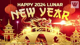 HD Happy Lunar New Year 2024 Year of Dragon Fireworks Video with Sound [upl. by Gnohc]