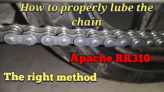 HOW TO LUBE THE CHAIN PROPERLY  APACHE RR310 BS6  DIY [upl. by Northey]