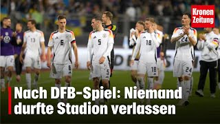 Kurzzeitige Unruhe Nach DFBSpiel Niemand durfte Stadion verlassen  kronetv NEWS [upl. by Enyleve768]