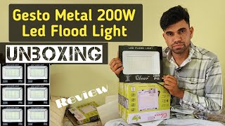 Gesto Metal 200W Led light Unboxing ♥️ Gesto Metal 200W LED Flood Light IP66 Waterproof Wide Beam [upl. by Etteroma]