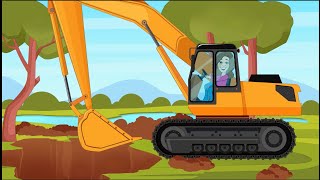 Excavator Song for Kids Toddlers and Babies  Excavator Machines and Big Trucks by Patty Shukla [upl. by Igic]