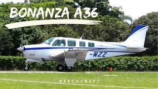 Beechcraft A36 Bonanza Takeoff  Beechcraft Aircraft [upl. by Diley]