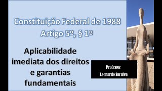 CF88  Artigo 5º § 1º  Aplicabilidade imediata dos direitos e garantias fundamentais [upl. by Nesnah804]