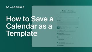 How to Save a Calendar as a Template [upl. by Adamsun629]