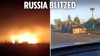 Watch Ukraine blitz ANOTHER Russian region as 400 of Putins troops killed in huge convoy ambush [upl. by Avra740]