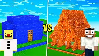 Minecraft NOOB Vs PRO  WATER VS LAVA House Build Challenge  Minecraft Mods  Minecraft gameplay [upl. by Oilalue]