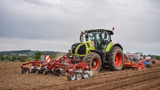 Semis de mais 2019 I CUMA La Travailleuse I CLAAS AXION 830 Combiné 4m50 [upl. by Ayardna]