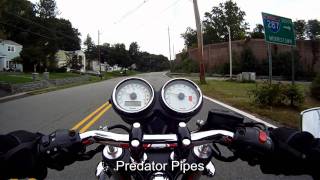 Triumph Thruxton British Customs Predator Exhaust [upl. by Shreeves]