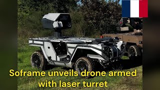 Soframe unveils drone armed with laser turret [upl. by Arline]