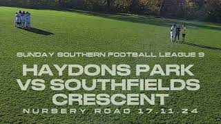 Haydons Park 7 Southfields Crescent 2  Sunday Southern Football League [upl. by Raynell558]