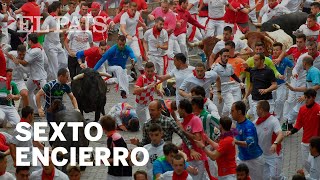 SEXTO encierro de SAN FERMÍN carrera RAPIDÍSIMA [upl. by Haisoj]