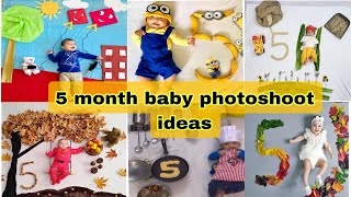 latest 5 month baby photoshoot ideas । diy baby photoshoot ideas । 5 month baby photoshoot [upl. by Arekahs985]