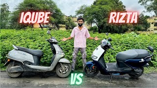 New Ather Rizta z Vs Tvs Iqube Detailed Comparison Video  2024 Iqube vs Rizta [upl. by Jaylene]