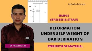 Deformation under self weight of bar [upl. by Ynaffet191]