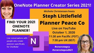 OneNote Planner 2021 Steph Littlefield from Planner Peace Co OneNote Planner Creator Series 2021 [upl. by Nnaytsirk491]