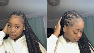 DOING THE CRISS CROSS BRAIDS ON MYSELF [upl. by Camp]