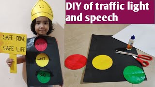 Diy do it yourself how to making traffic light in home fancy dress speech of traffic light [upl. by Eilama]