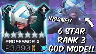 6 Star Rank 3 Fully Boosted Professor X GOD MODE  INSANITY DAMAGE  Marvel Contest of Champions [upl. by Kimitri]