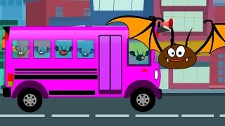 Bat Wheels On The Bus  Wheels On Bus Go Round And Round Nursery Rhyme [upl. by Ahsekat]