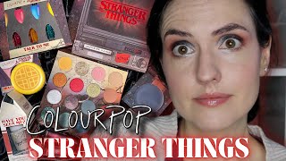 NEW ColourPop STRANGER THINGS Collection Review  Swatches Comparisons amp Tutorial [upl. by Rattray]