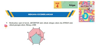 KSSM Matematik Tingkatan 2 Bab 4 poligon menjana kecemerlangan no9 buku teks tingkatan 2 [upl. by Susej361]