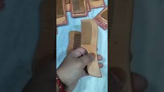 Wooden organic hair comb [upl. by Tallbot407]