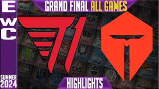 T1 vs TES ALL GAMES Highlights  EWC 2024 GRAND FINAL  LoL Esports World Cup T1 vs Top Esports [upl. by Wollis595]