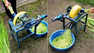 DIY chaff cutter from pot cap  Homemade chaff cutter  DIY [upl. by Vasily561]