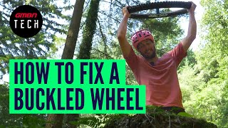 How To Fix A Buckled Mountain Bike Wheel  MTB Trailside Repair [upl. by Madeline258]