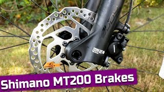 50 Shimano Hydraulic Disc Brake Alivio MT200 Brakes Feature Review and Weight [upl. by Sokcin]