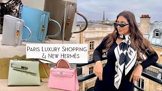 Day In Paris amp Hermès Shopping New Bags Colours Prices Mini Kelly Birkin Faubourg Saint Honoré [upl. by Samaria965]