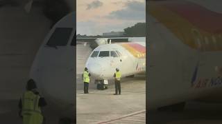 ATR72 of Air Nostrum Prepared for Departure from Menorca Airport aviation avgeek planesspotting [upl. by Ykcin]