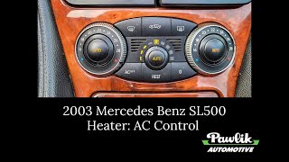 2003 Mercedes Benz SL500 HeaterAC control [upl. by Jo]