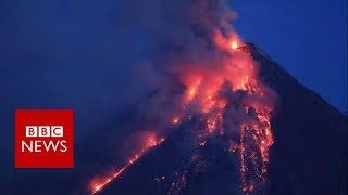 Timelapse of Philippines volcano eruption  BBC News [upl. by Redman693]