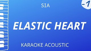 Elastic Heart  Sia Karaoke Acoustic Piano Lower Key [upl. by Knut]