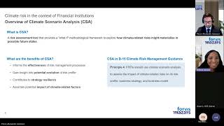 Webinar Developing Climate Scenario Analysis Capabilities Leveraging OSFI [upl. by Eirellav]