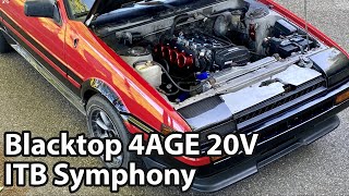 4AGE ITB Symphony  AE86 Blacktop 20V Noise Only [upl. by Bannon]