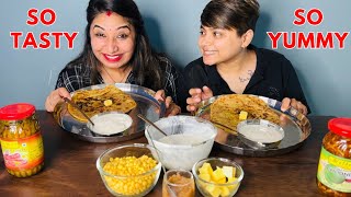 Aaloo Ka Paratha And Boondi Raita  ​⁠YashalsMukbang [upl. by Lothario]