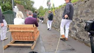 Toboggan Ride in Funchal  フンシャルのトボガン [upl. by Aerdnod16]