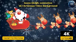 Santa Sleigh Green Screen Animation  4K Christmas Video Background santa christmas snow video [upl. by Henderson]