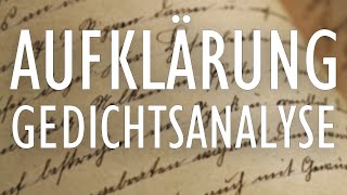 Gedichtsanalyse Aufklärung schreiben erklärt [upl. by Anit]