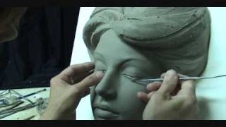 Sculpting a face in clay Sculpting demo how to sculpt girls face [upl. by Annaeed]