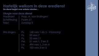 06102024  Avonddienst  Prop A van kralingen  Psalm 51 [upl. by Maitund712]