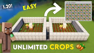 Minecraft Villager AFK Crop Farm 121 Tutorial  Potato Wheat Carrot [upl. by Atwahs]