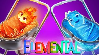 Ember and Wade from Elemental Have Children Fire vs Water Parenting Hacks [upl. by Lazos]