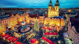 Christmas market in Prague Czech Republic at night 4K 60fps  Beautiful Christmas city [upl. by Simara]