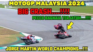 BIG CRASH🔴PECCO BAGNAIA TERJATUH SPRINT RACE MOTOGP MALAYSIA 2024🏁BERITA MOTOGP HARI INIMOTOGP 2024 [upl. by Yendis249]